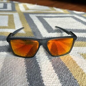 Stylish Black Sunglasses with Orange Lenses